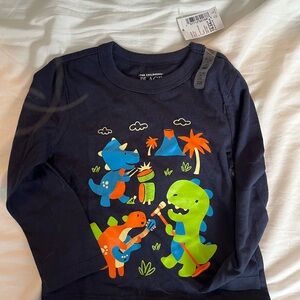 3/$20 The Children's Place Navy Dino Band Long Sleeve Tee